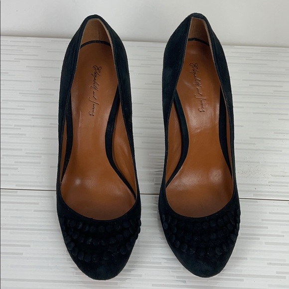 Elizabeth and James Black Suede Pump Size 8.5 - Picture 2 of 4